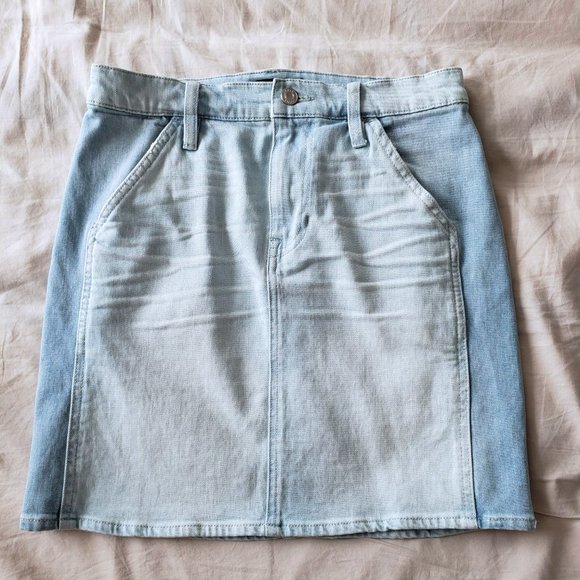 J. Crew Two-tone light wash denim jean skirt (Size 25) - Picture 2 of 8